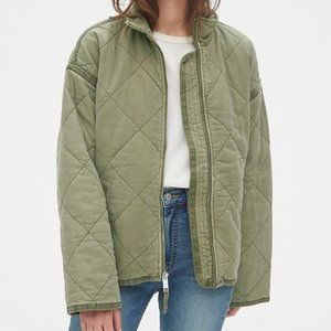 BRAND NEW Gap 100% Recycled Quilted Jacket (Free People Dolman dupe!)